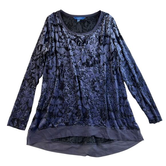 Simply Vera Vera Wang Tops - Simply Vera Wang XL Velvet Burnout Tunic Top Fairy Grunge Whimsigoth Fairycore